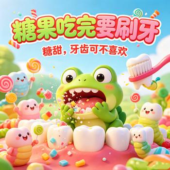 吃完糖果记得刷牙