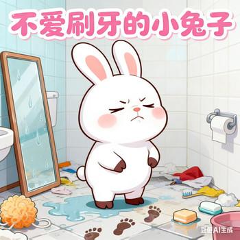 不爱刷牙的小白兔