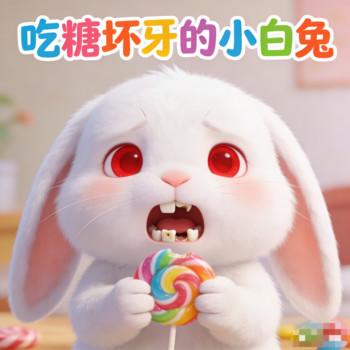 吃糖坏牙的小白兔