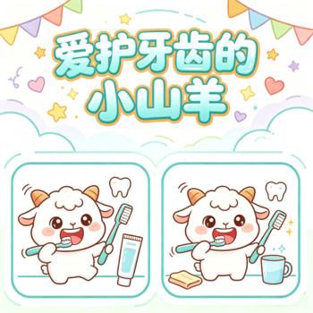 爱护牙齿的小山羊