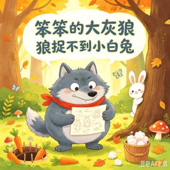 笨笨的大灰狼捉不到小白兔