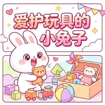 爱护玩具的下兔子