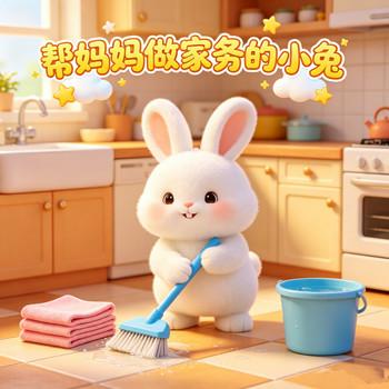 帮妈妈做家务的小兔