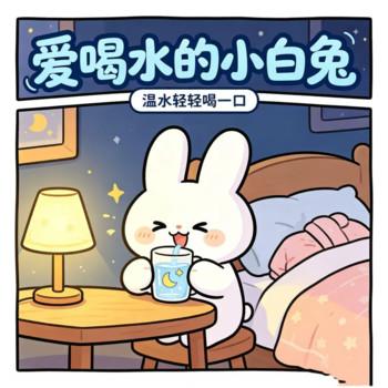 爱喝水的小白兔